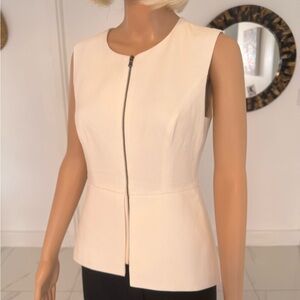 BCBGMaxAzria Cream Sleeveless Top